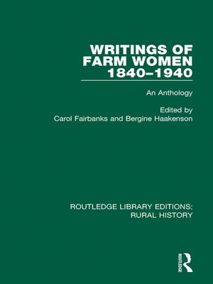 cover image of Writings of Farm Women, 1840-1940